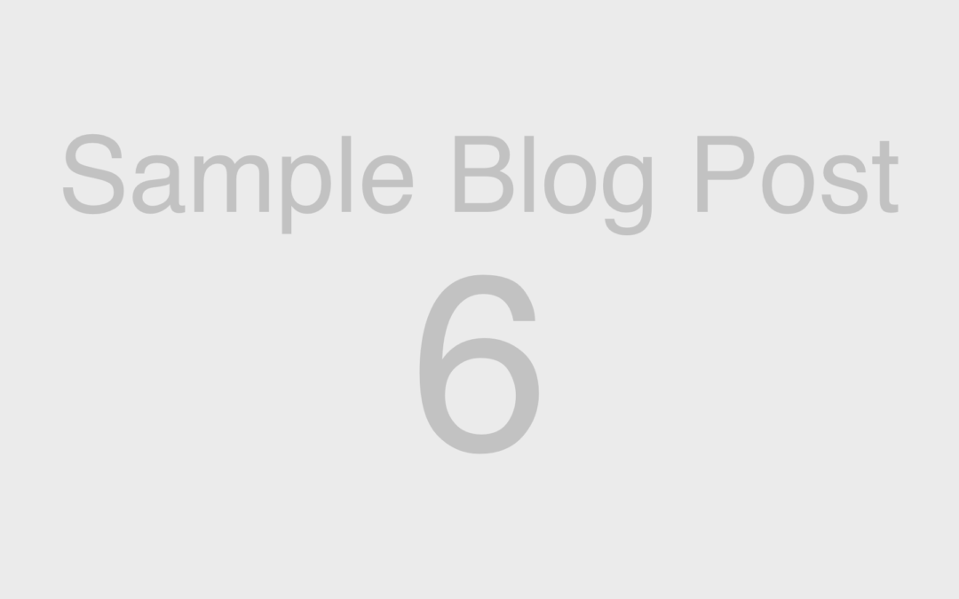 Web Blocks: Sample Blog Post 6