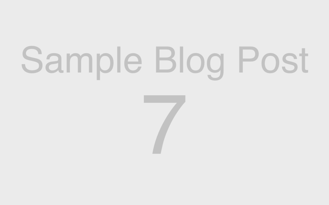 Web Blocks: Sample Blog Post 7
